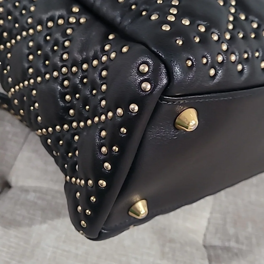 Christain Dior Lady Dior Black Studded Tote Handbag - Picture 8 of 16
